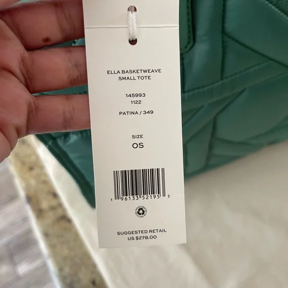 New Tory Burch Ella Basketweave Small Tote - Picture 4 of 8